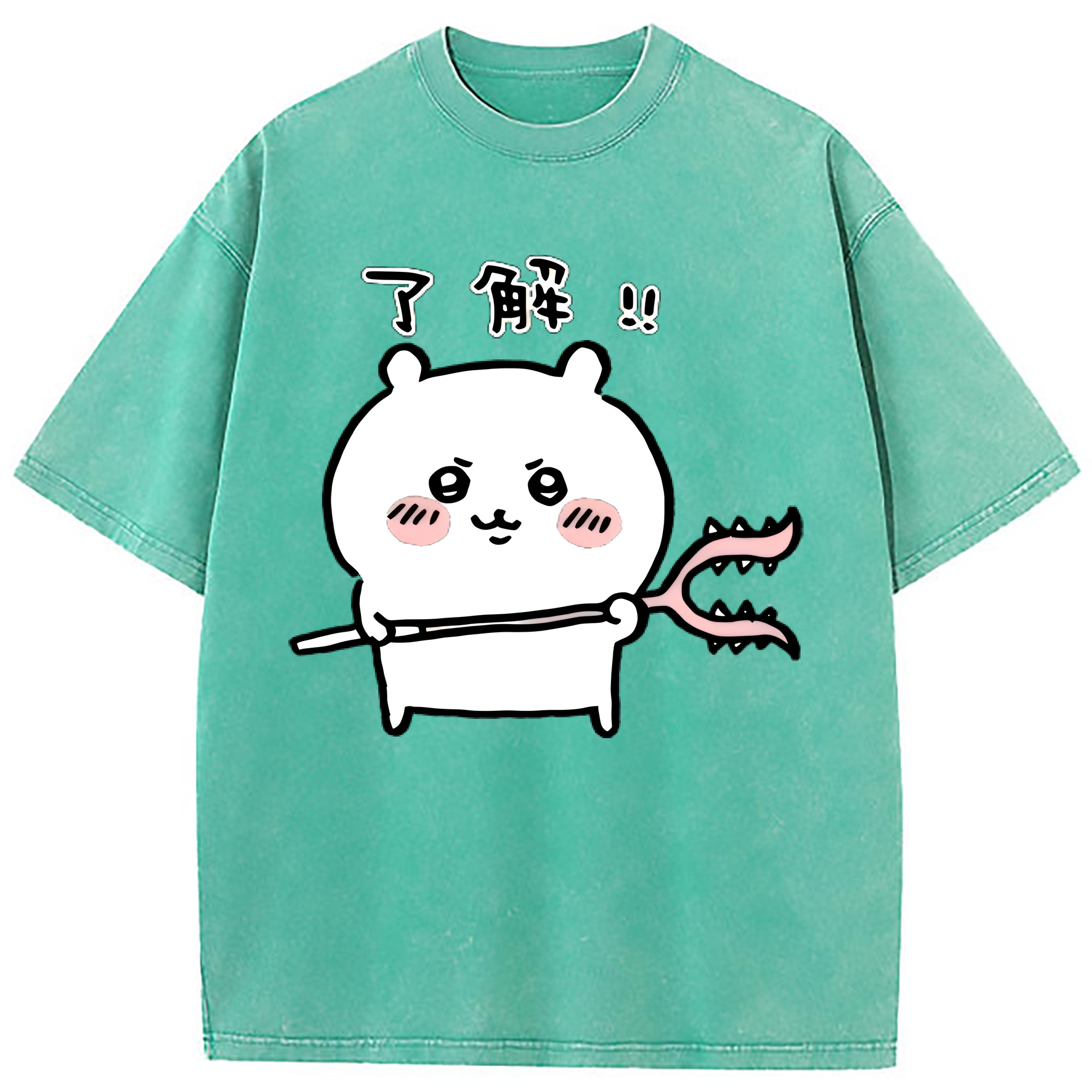 （画像用） ちいかわ ちいかわ Chii-kawa chiikawa 綿100% ヴィンテージ風 半袖Tシャツ（フロントプリント）